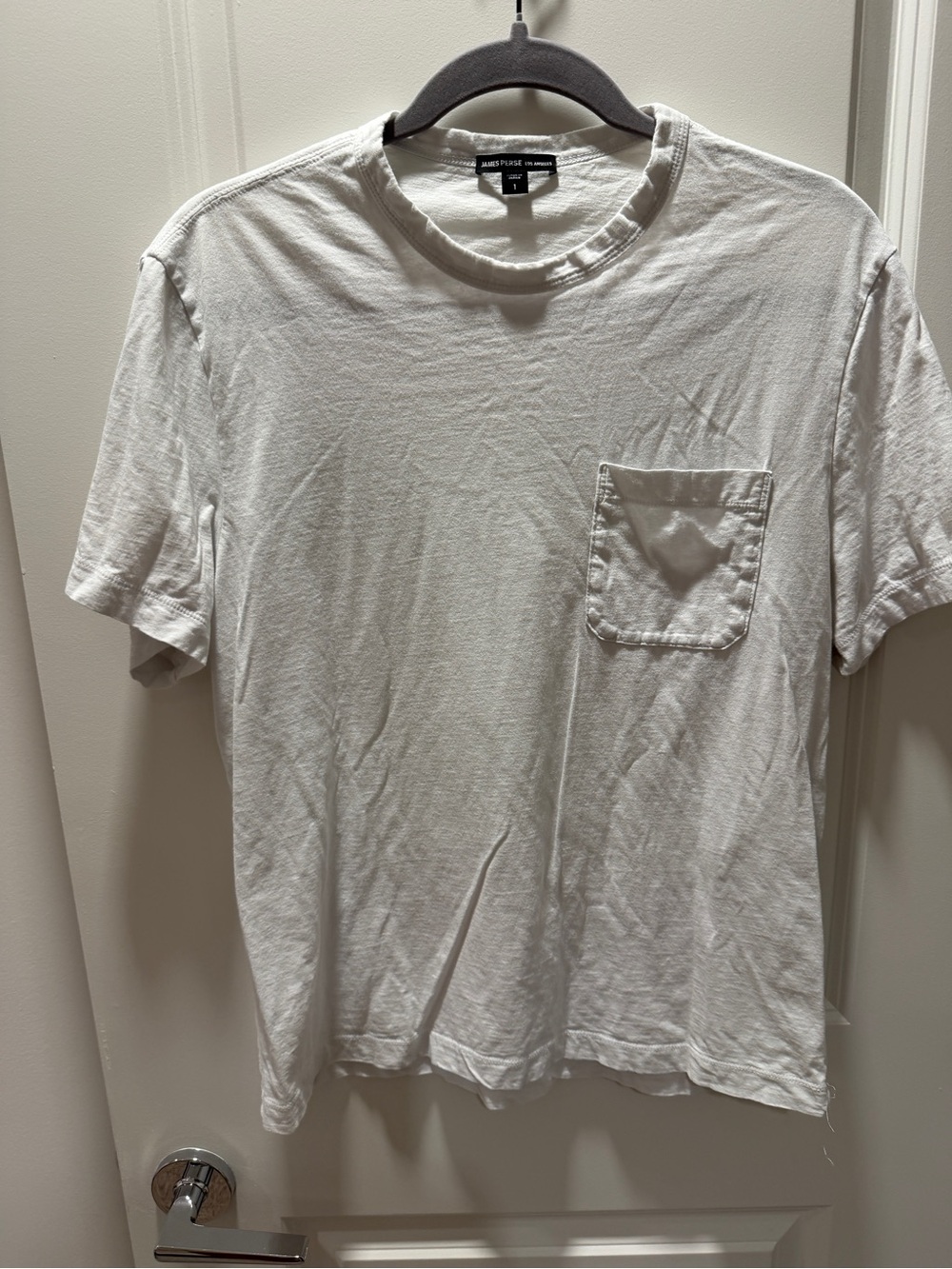 James Perse White Short Sleeve Pocket Tee